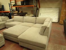 Costco L-shape corner sofa with footstool, very good condition with no major damage.