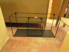 | 2 X | BLACK METAL INDUSTRIAL SHELVES 25 X 25 X  20 CM & 70 X 23 X 33 CM | LOOKS UNUSED | RRP - £