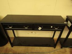 | 1X | COX & COX LIVING ROOM BLACK TWO DRAWER CONSOLE TABLE 120 X 83 X 33 CM | RRP £525 | LIGHT