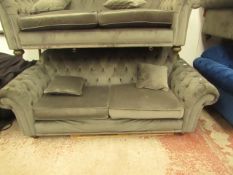 Chesterfield style 3 seater sofa, no major damage.