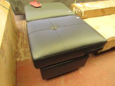 1 x Black PU Foot Stool new