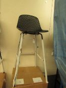 | 1X | COX AND COX BLACK HIGH STOOL | UNCHECKED BUT LOOKS UNUSED WITH BOX | RRP CIRCA £275|