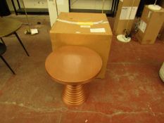 | 1X | FAIRBAIRN COPPER SIDE TABLE 46 H X 46 D CM | RRP £175 | HAS SOME SURFACE MARKS ON TOP | NO