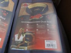 5x Snoozzzeee Dog - Purple Oval Dog Bed (32") - New & Packaged.