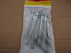 5x Fischer - Coach Screw 8 x 70 (Packs of 10) - New & Packaged.