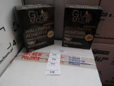 Box of 20x 200g packets of Glamour Effect extra strong Universal wall paper adhesive - New & Boxed.