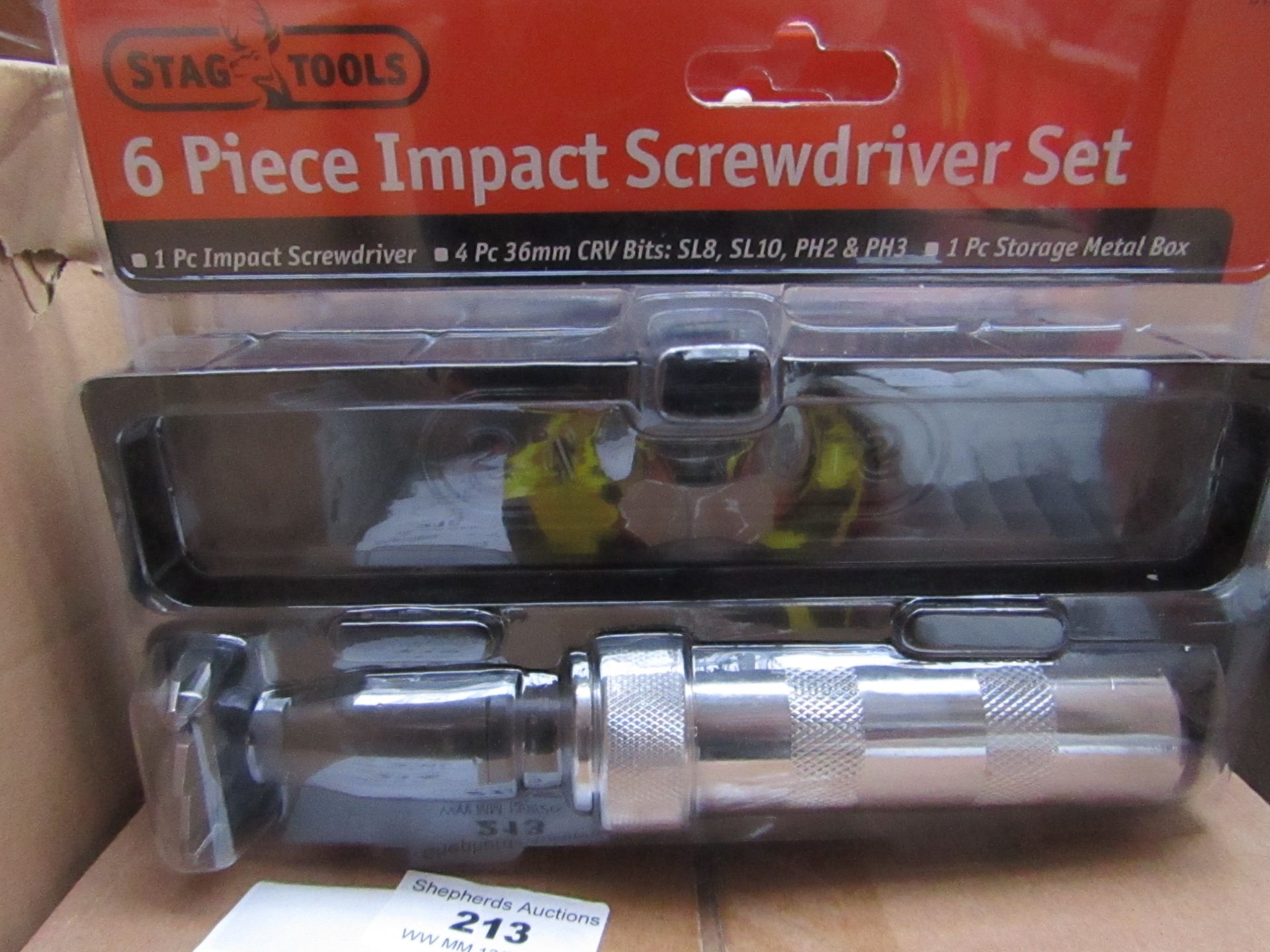 Stag - 6 piece impact screwdriver set - New & Packaged.