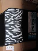 Full Set of Zebra Print Car Mats - New.