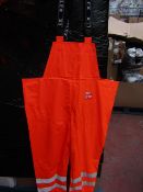 LYNGSOE - Rainwear Microflex - Bib 'n' Brace - Size Large - Hi-Viz Orange (WaterProof,