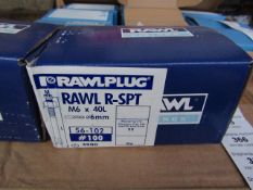 Rawl Fixing - Rawl Plug R-SPT M6 x 40L (6mm Drill Diameter) Box of 100 - New & Boxed.