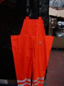 LYNGSOE - Rainwear Microflex - Bib 'n' Brace - Size Large - Hi-Viz Orange (WaterProof,