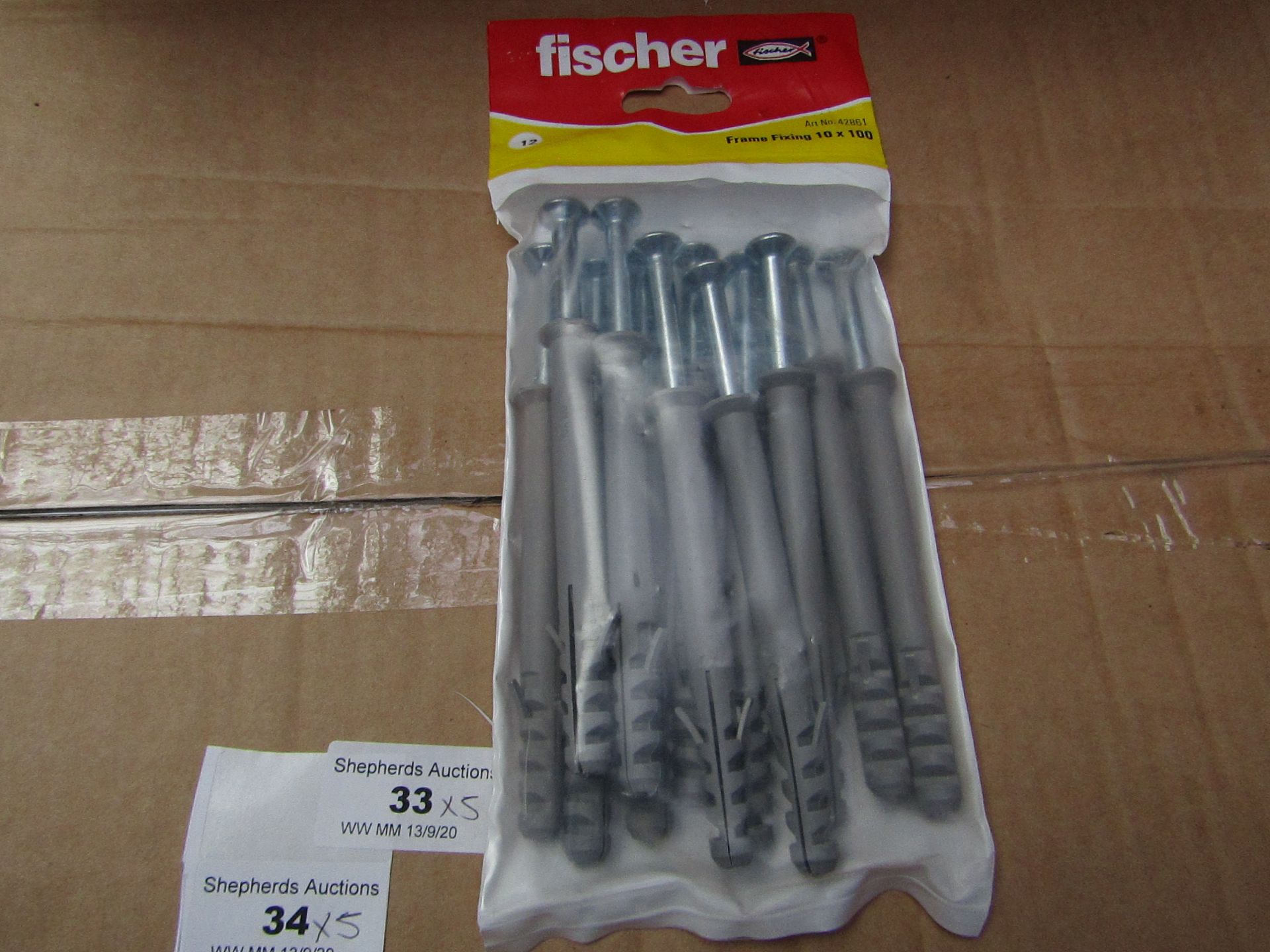 5x Fischer - Throughbolt 10 x 96 (Packs of 5) - New & Packaged.