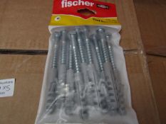 5x Fischer - Coach Screw 8 x 70 (Packs of 10) - New & Packaged.