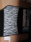 Full Set of Zebra Print Car Mats - New.