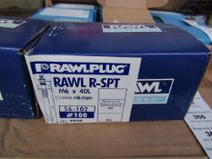 Rawl Fixing - Rawl Plug R-SPT M6 x 40L (6mm Drill Diameter) Box of 100 - New & Boxed.