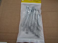 5x Fischer - Coach Screw 8 x 70 (Packs of 10) - New & Packaged.