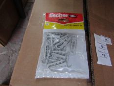 5x Fischer - Single Cable Clamp ES 10 - (Packs of 25) - New & Packaged.