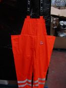 LYNGSOE - Rainwear Microflex - Bib 'n' Brace - Size Large - Hi-Viz Orange (WaterProof,