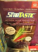 | 1X | STARTASTIC ACTION LASER PROJECTOR WITH 6 LASER MODES | NEW AND BOXED | SKU C5060191465304 |