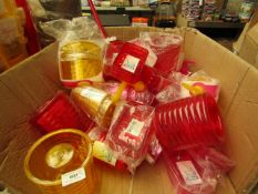 Box of Approx 15+ Various Colours Bathroom Accessories From: Soap Dispensers, Toilet Brushes,