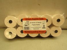 Box of 100 Cash Register Paper Rolls. 37.5mm x 70mm. Unused