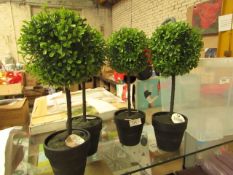 4 x Small Artificial Trees. 40cm Tall. Unused