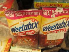 2 x Weetabix Crispy minis 600g each. Bb 3/4/21