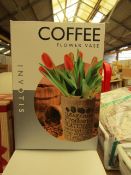 Invotis - Coffee Flower Vase - New & Boxed.