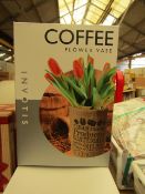 Invotis - Coffee Flower Vase - New & Boxed.