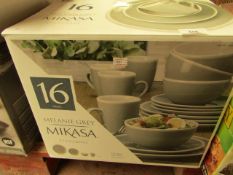 16 Piece Melanie Grey Mikasa Dinner ware Set. Some items Have Chips in them