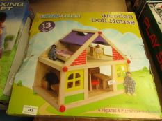 Urban Toys - Wooden Doll House (4 Figures & Funiture Included) - Unchecked & Boxed.