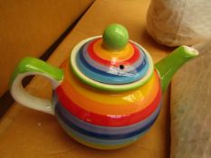 Small Rainbow Design Tea Pots. Unused & Packaged.