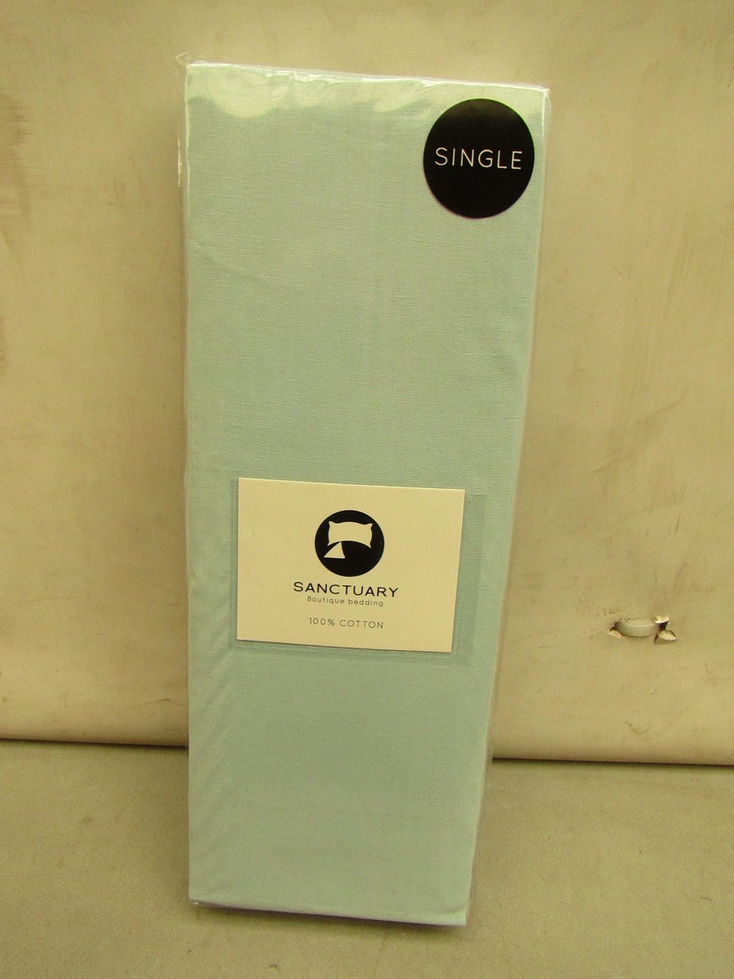 Sanctuary Double Duck Egg Fitted Sheet. New & Packaged