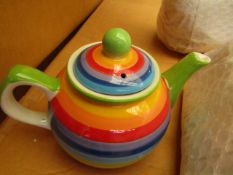 Small Rainbow Design Tea Pots. Unused & Packaged.