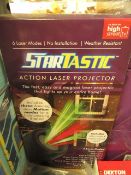 | 1X | STARTASTIC ACTION LASER PROJECTOR WITH 6 LASER MODES | NEW AND BOXED | SKU C5060191465304 |