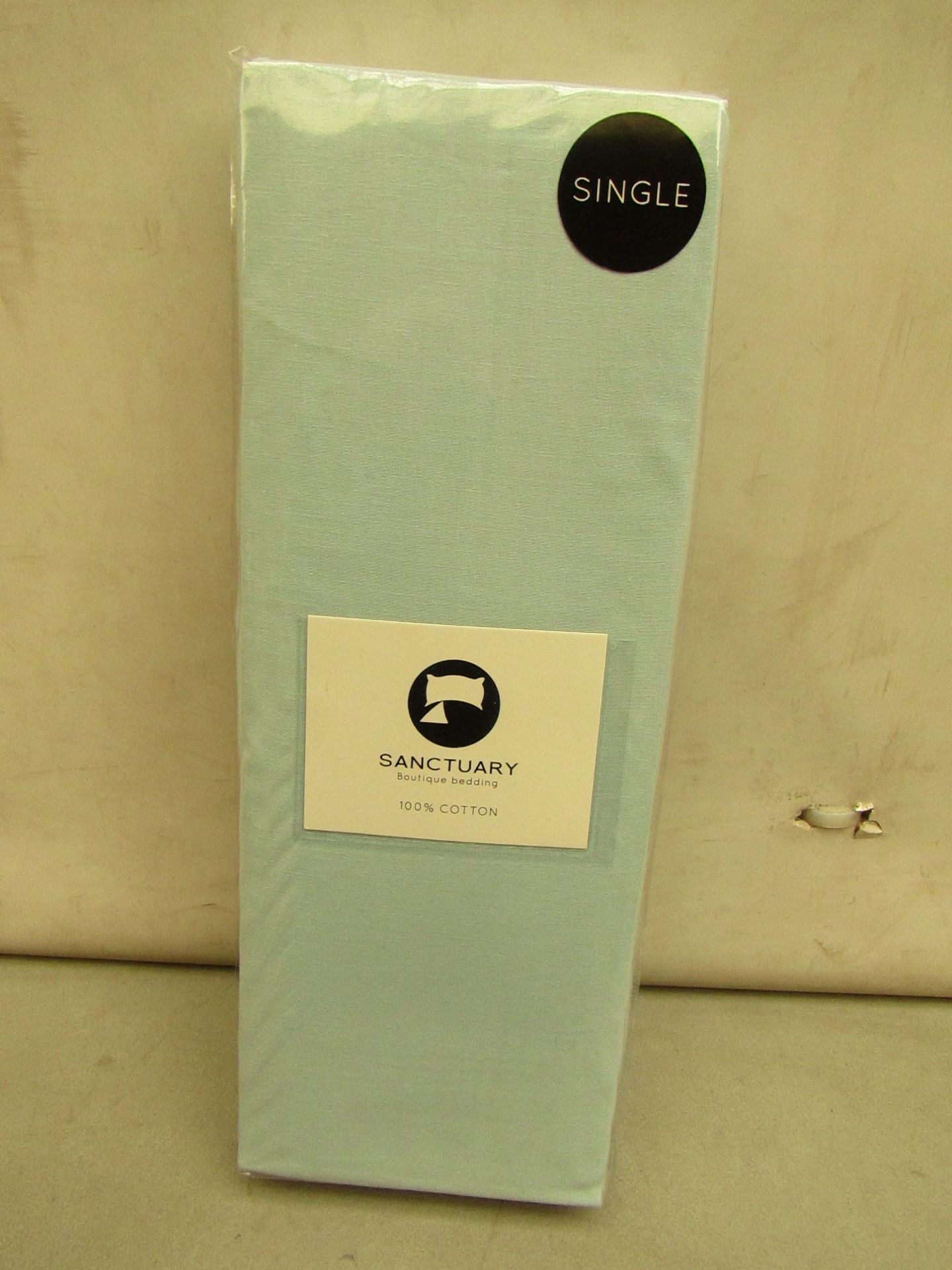 Sanctuary Double Duck Egg Fitted Sheet. New & Packaged