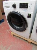 Samsung VRT Plus 9Kg washing machine, powers on but not tested any further due to transport bolts.