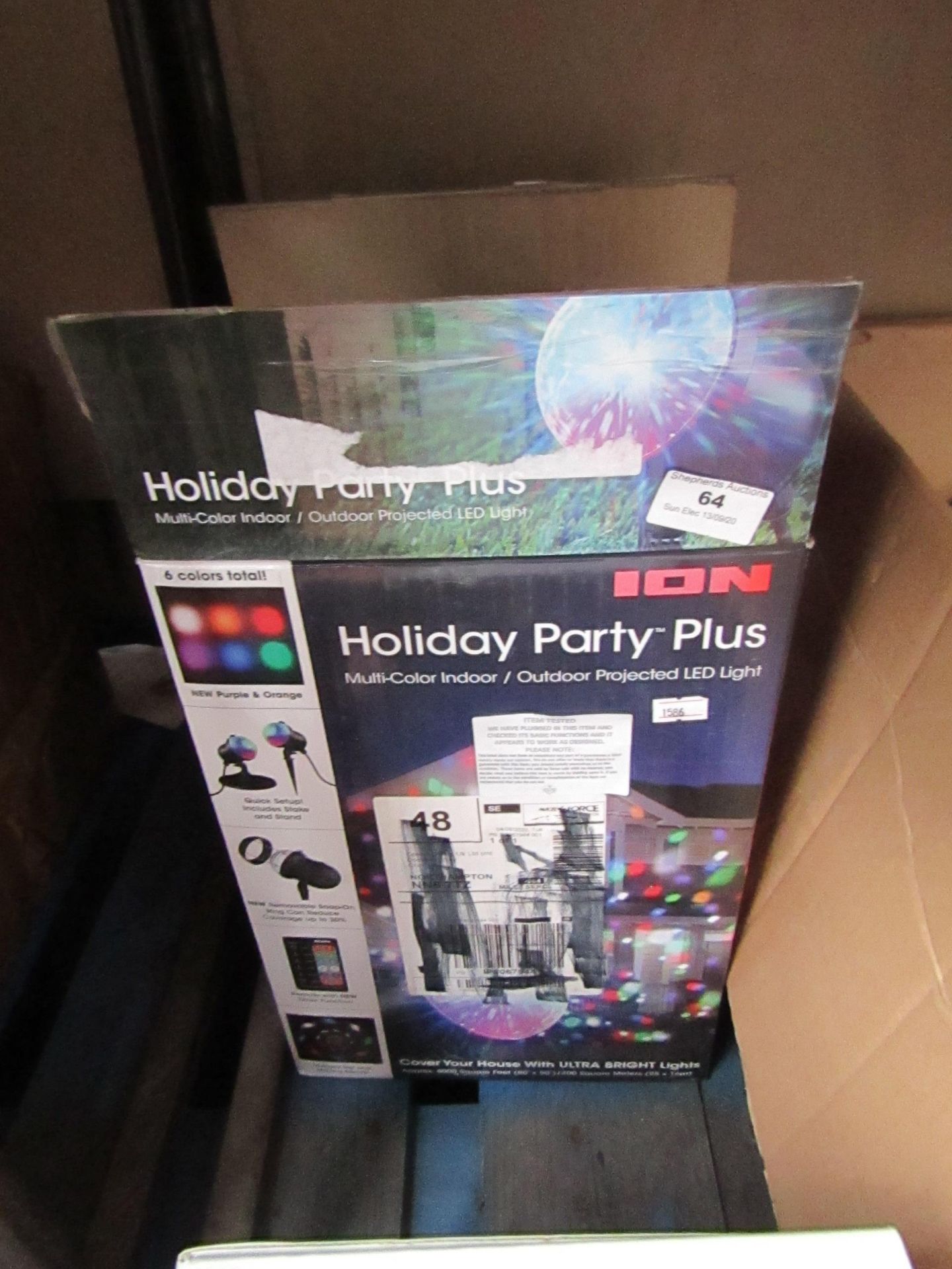 ION Holiday Party Plus multi-colour indoor / outdoor projected LED light, main unit is tested