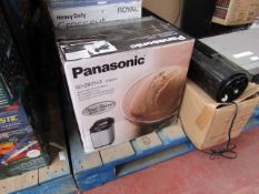 Panasonic SD-ZB2512 automatic bread maker, powers on but has large dent on one side. Boxed. RRP £