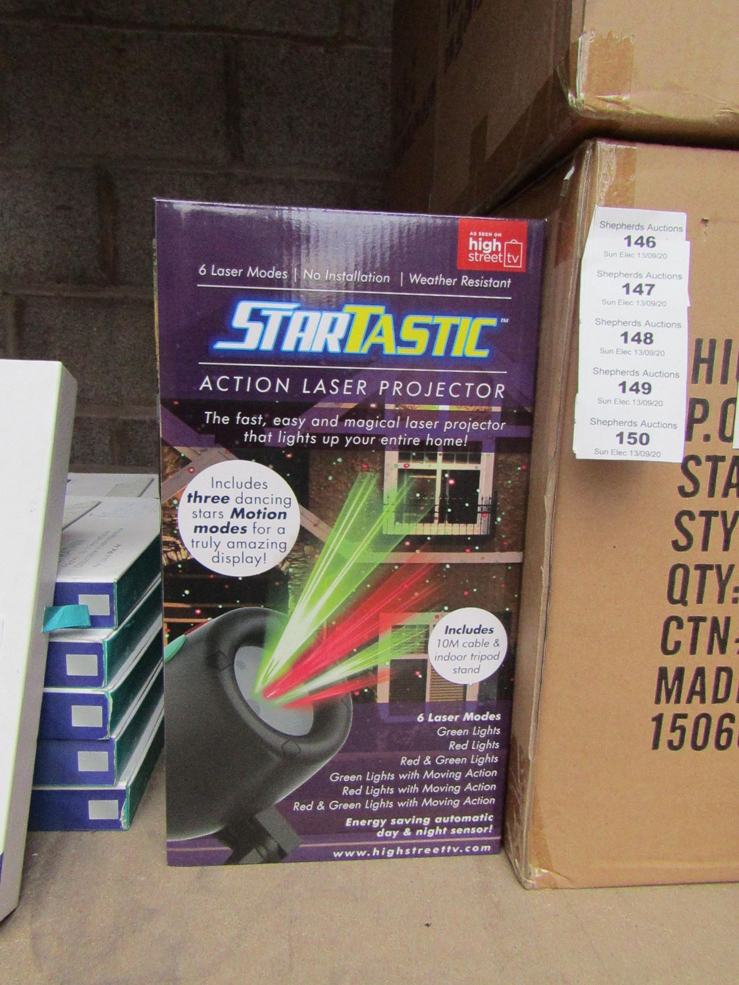 | 6X | STARTASTIC ACTION LASER PROJECTORS WITH 6 LASER MODES | NEW AND BOXED | SKU