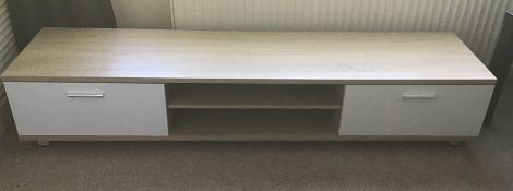 Oak and white 128cm TV stand, brand new, flat packed and boxed. RRP Circa £100.00 | 3x Boxes