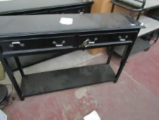 | 1X | COX & COX LIVING ROOM BLACK TWO DRAWER CONSOLE TABLE 120 X 83 X 33 CM | RRP £525 | LIGHT