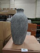 | 1x | COX AND COX ETCHED GREY VASE | BOXED  | RRP £35 |