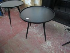 | 1X | COX & COX  INDUSTRIAL BLACK METAL ROUND SIDE TABLE 60CM DIAMETER BOXED  | RRP £175| LOOK