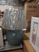 | 1X | COX & COX  LARGE GLAZED BLUE DOTS TABLE LAMP BASE RRP £195 (REQUIRES SHADE)  | LOOKS UNUSED