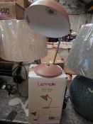 | 1X | COX & COX BLUSH & BRASS DESK LAMP RRP £65 BOXED | LOOKS UNUSED NO GUARANTEE |