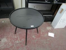 | 1X | COX & COX  INDUSTRIAL BLACK METAL SMALL ROUND SIDE TABLE  | RRP £125 | BOXED | LOOK