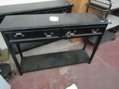 | 1X | COX & COX LIVING ROOM BLACK TWO DRAWER CONSOLE TABLE 120 X 83 X 33 CM | RRP £525 | LIGHT