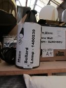 | 1X | MENU BOLLARD LAMP | LOOKS UNUSED (NO GUARANTEE) AND BOXED | RRP £100.00 |