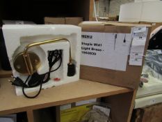 | 1X | MENU STAPLE WALL LIGHT IN BRASS | RRP £200 | LOOK UNUSED | NO GUARANTEE |